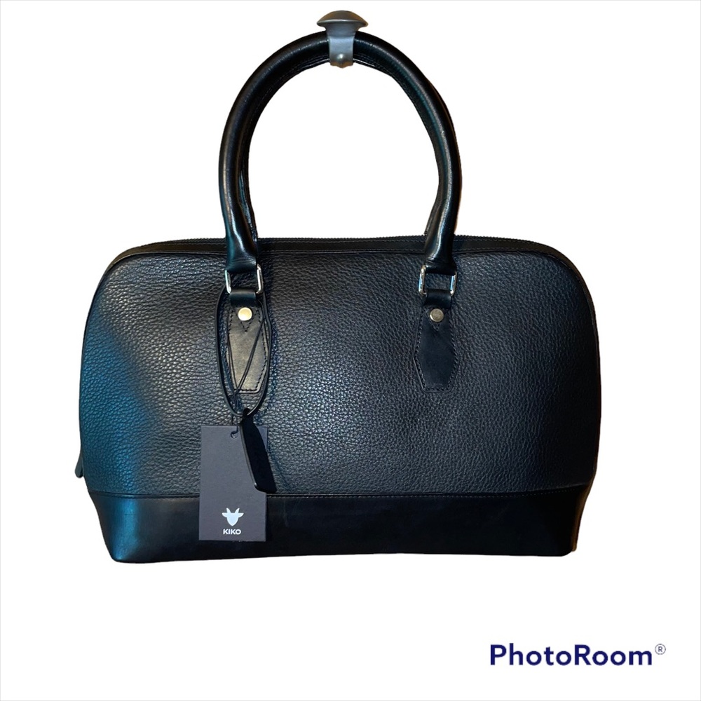 KIKO Black pebble leather snazzy bag